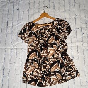 Apt. 9 Black and Cream Graphic Blouse